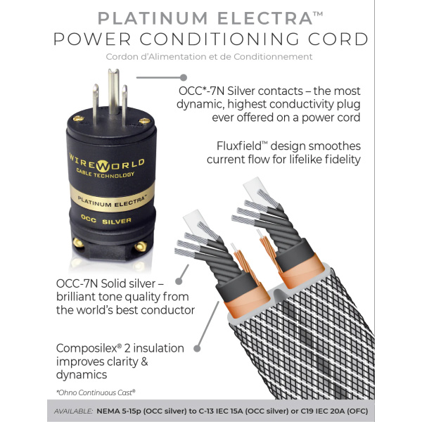 Zdrojový kábel Wireworld Platinum Electra 7 (PEP)
