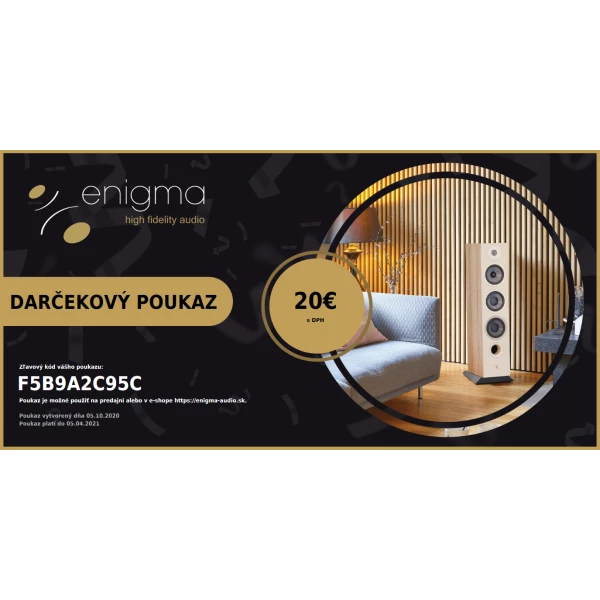 Darčekový poukaz Enigma Audio v hodnote 20€