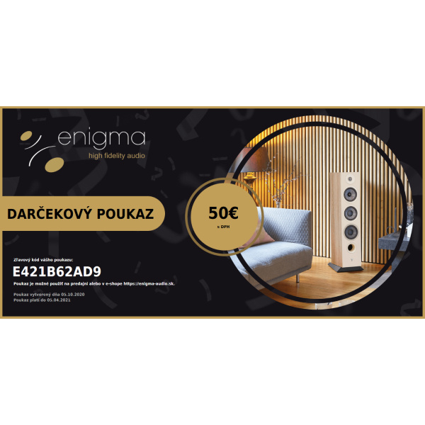 Darčekový poukaz Enigma Audio v hodnote 50€