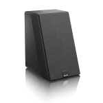 Black bookshelf speaker with a fabric grille and a small SVS logo badge at the bottom.