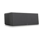 Black rectangular soundbar with a fabric front grille and a small SVS logo centered at the bottom edge on a white background.