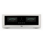 Stereo power amplifier with two front-facing VU meters on a black panel and 'T+A' logo; model A 3100 HV shown in silver enclosure