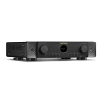 Marantz AV surround receiver front view with large knobs and circular central display on a black paneltopped chassis