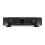 Marantz Cinema 70s Series 2 AV surround receiver with two large knobs and central display showing Blu-ray 40.0, black metal finish, front panel.