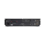 Back panel of a Naim Uniti Star Lite amplifier showing connectors: speaker terminals, RCA inputs, digital and analog inputs, network port, USB, power supply label.