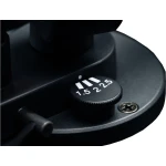 Close-up of a black knob with white numbers (1.5, 2.5) on a dark device, likely an exposure/aperture control.