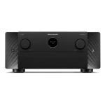 Marantz AV preamplifier front panel with two large knobs and a circular display reading 'Blu-ray 4.0'.