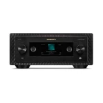 Marantz streaming preamplifier with a central color display and two large front knobs on a brushed black panel
