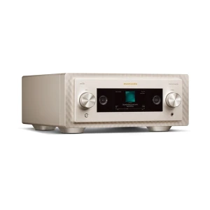 Beige Marantz streaming preamplifier with a central display and two large control knobs on each side.