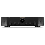 Marantz network stereo receiver front panel with central circular display showing 40.0 and multiple knobs on a black brushed-face